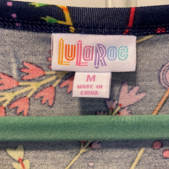 LuLaRoe Julia Navy Bright Floral Slim Dress M EUC - Picture 2 of 5